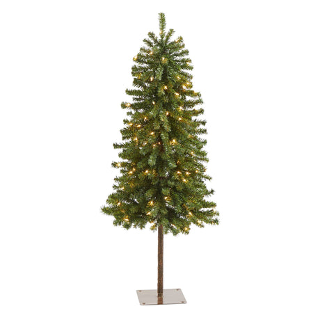 4' Alpine Artificial Christmas Tree with 100 Lights and 260 Bendable Branches-Christmas Tree-Parc Decor