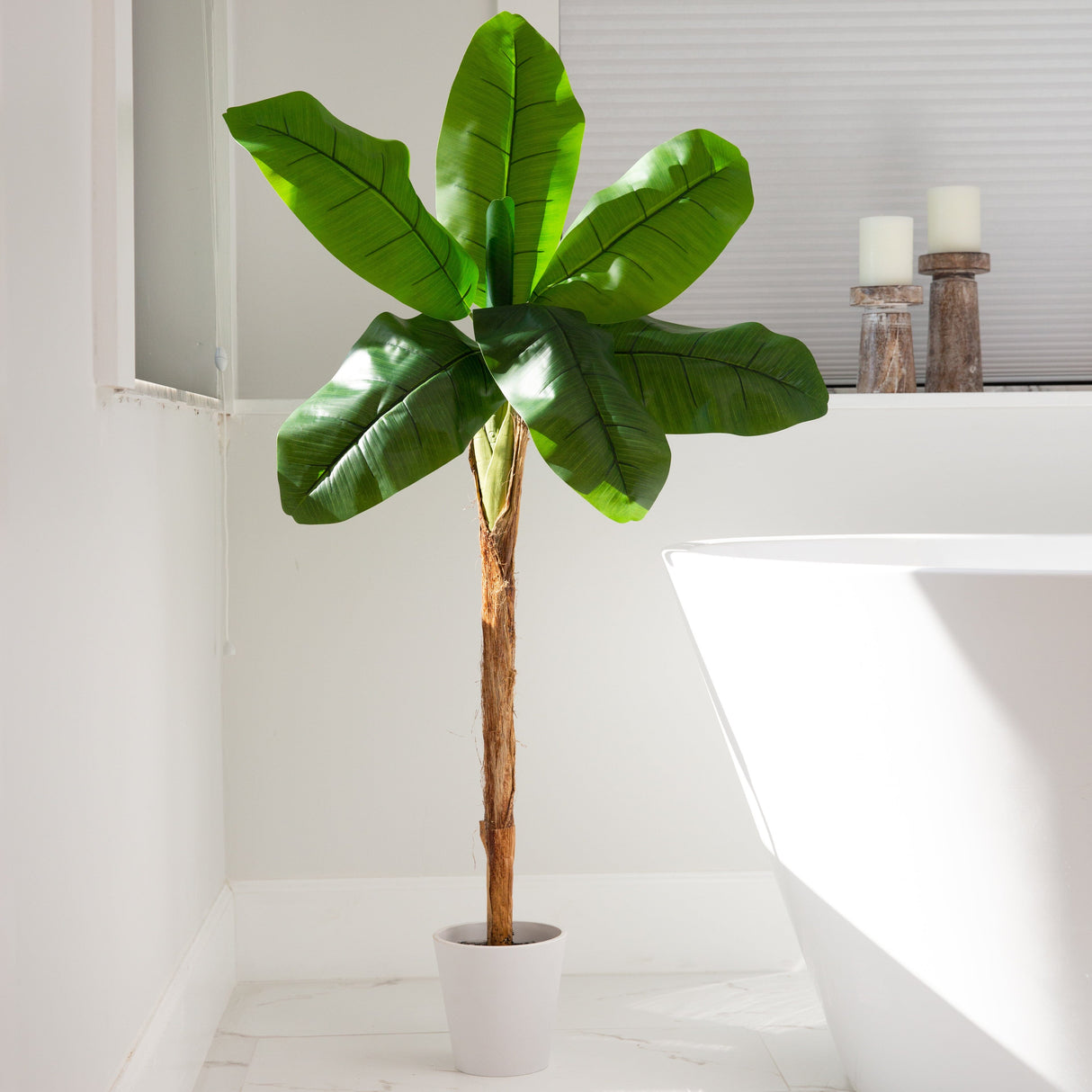 4' Artificial Banana Tree in Decorative Planter-Plant in Planter-Parc Decor