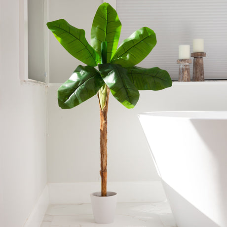4' Artificial Banana Tree in Decorative Planter-Plant in Planter-Parc Decor