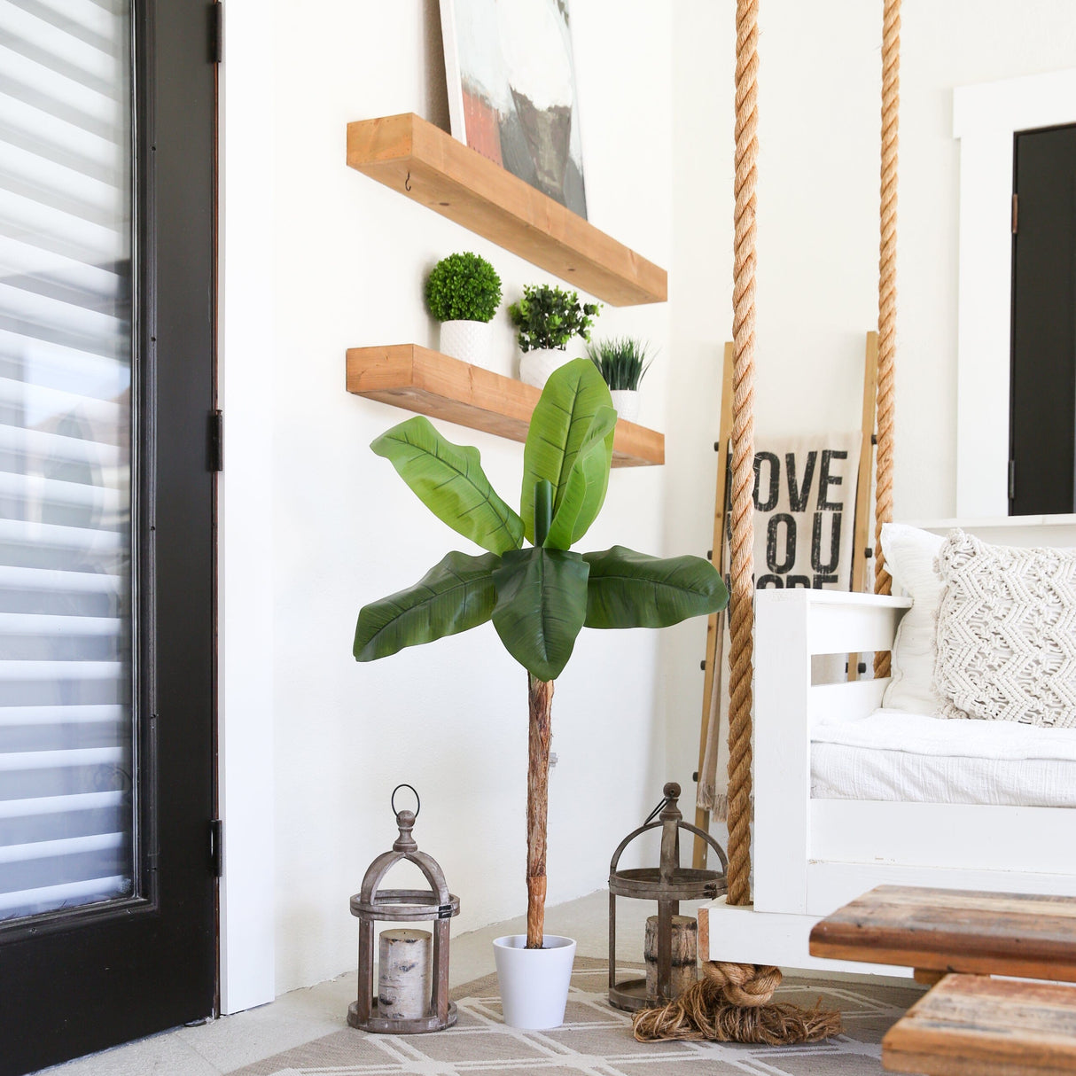 4' Artificial Banana Tree in Decorative Planter-Plant in Planter-Parc Decor