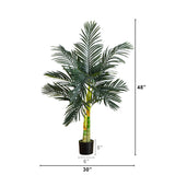4’ Artificial Double Stalk Golden Cane Palm Tree- Set of 2-Tree-Parc Decor