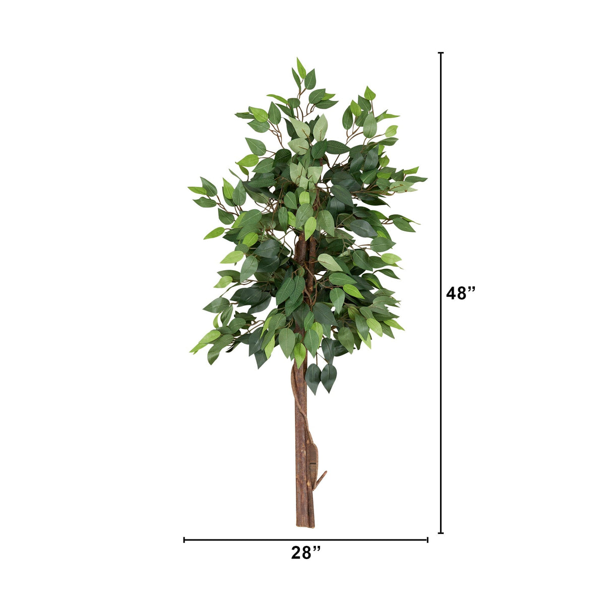 4’ Artificial Double Trunk Ficus Tree (No Pot)-Tree-Parc Decor