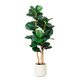 4’ Artificial Fiddle Leaf Tree in Decorative White Planter-Tree-Parc Decor