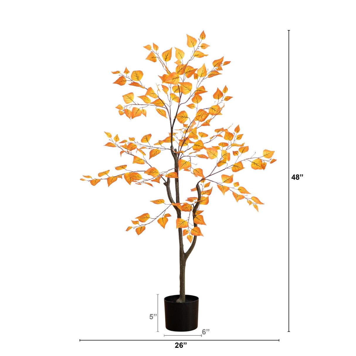 4' Autumn Birch Leaf Artificial Fall Tree-Tree-Parc Decor