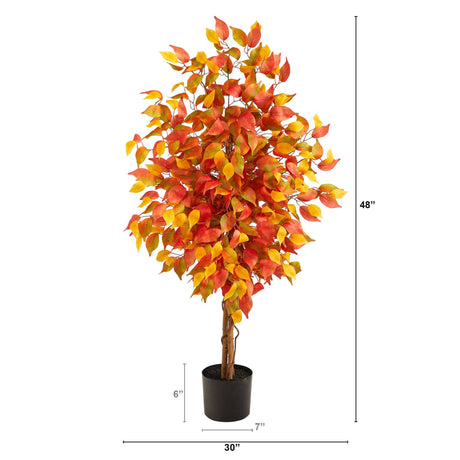 4’ Autumn Ficus Artificial Fall Tree-Tree-Parc Decor