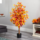 4’ Autumn Ficus Artificial Fall Tree-Tree-Parc Decor