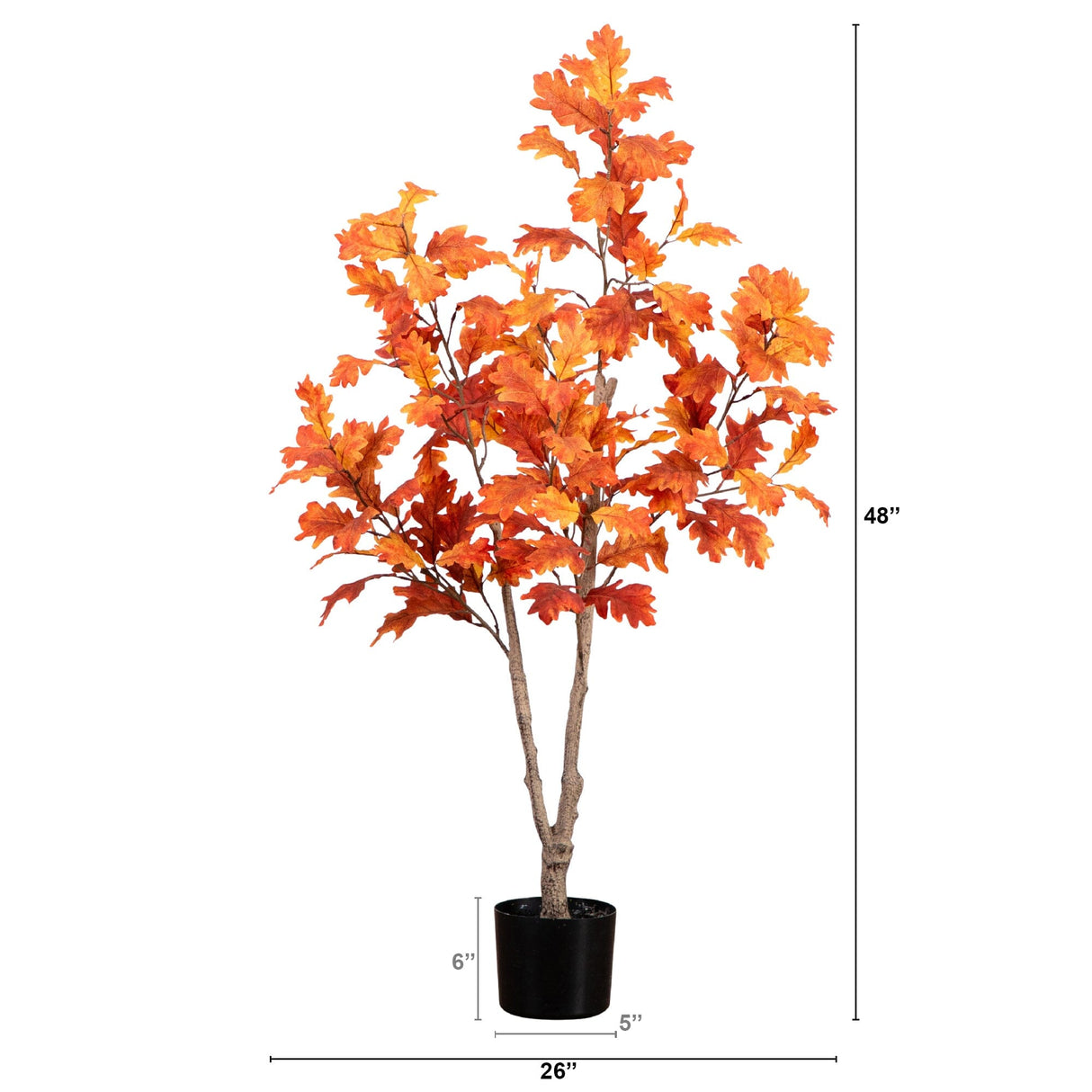 4’ Autumn Oak Artificial Fall Tree-Tree-Parc Decor