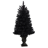 4’ Black Halloween Artificial Christmas Tree in Urn with 100 Orange LED Lights-Christmas Tree-Parc Decor