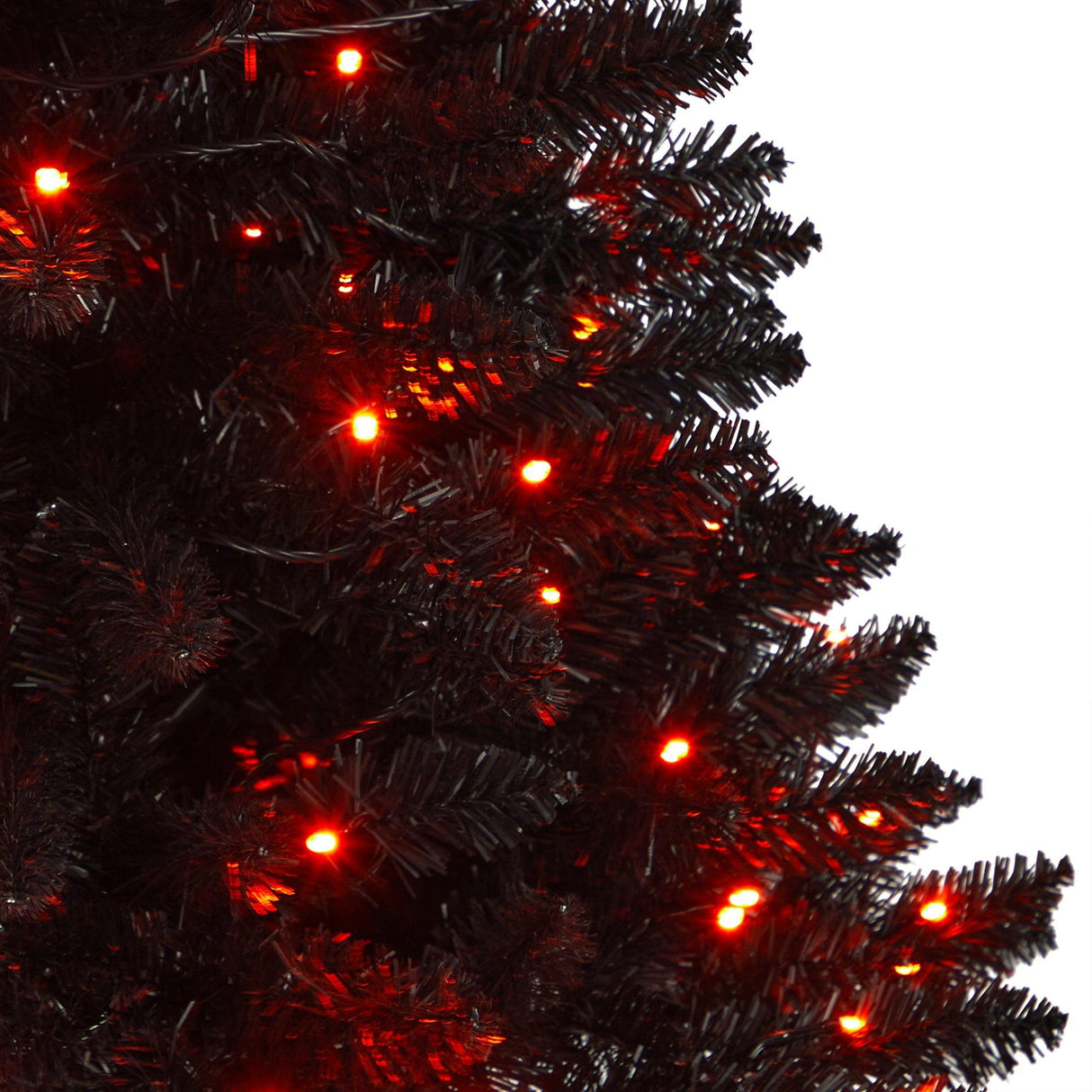 4’ Black Halloween Artificial Christmas Tree in Urn with 100 Orange LED Lights-Christmas Tree-Parc Decor