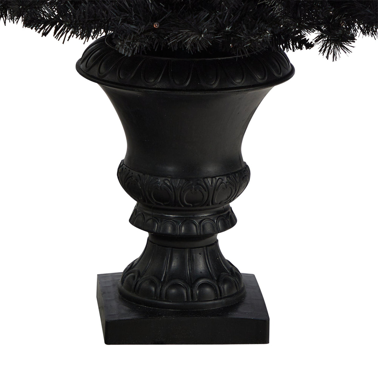 4’ Black Halloween Artificial Christmas Tree in Urn with 100 Orange LED Lights-Christmas Tree-Parc Decor