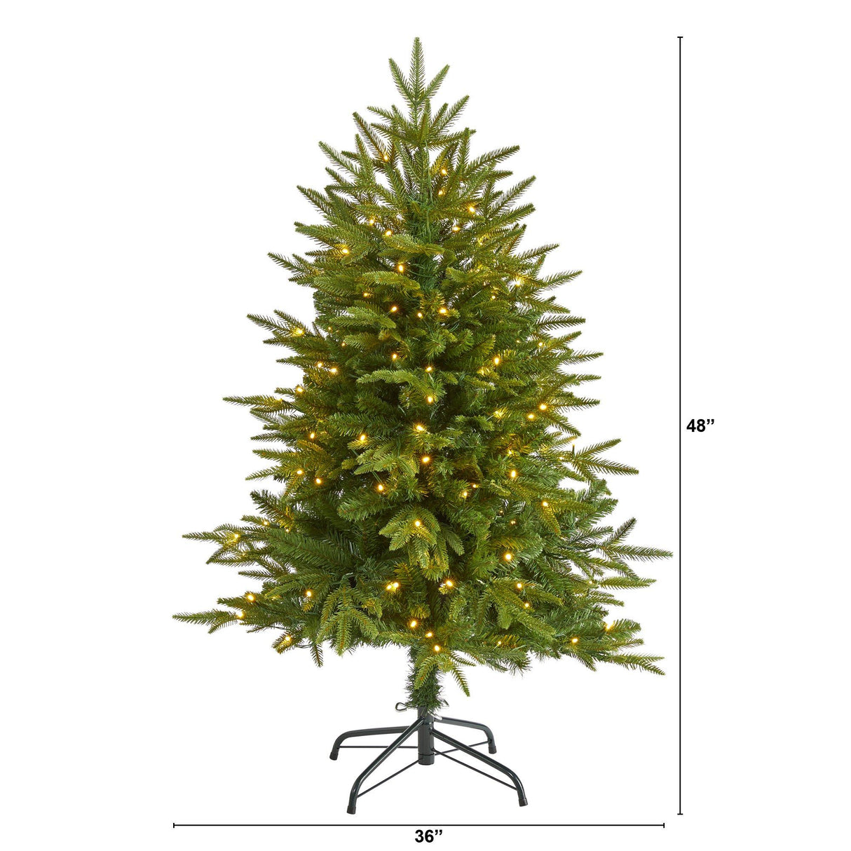 4’ Colorado Mountain Fir “Natural Look” Artificial Christmas Tree with 150 Clear LED Lights-Christmas Tree-Parc Decor