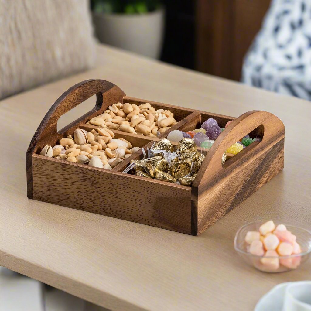 4 Compartment Snack Tray-Tabletop-Parc Decor