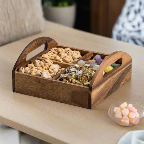 4 Compartment Snack Tray-Tabletop-Parc Decor