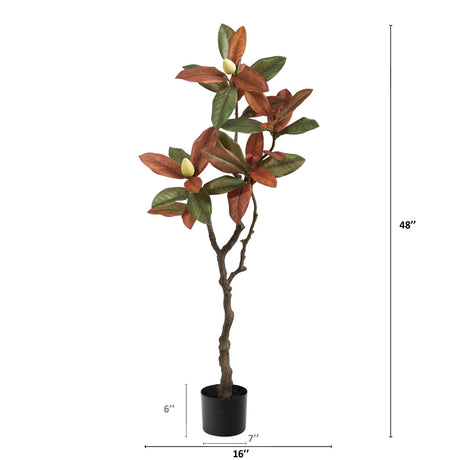 4’ Fall Magnolia Artificial Tree-Tree-Parc Decor