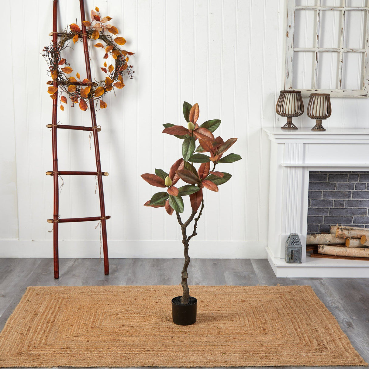 4’ Fall Magnolia Artificial Tree-Tree-Parc Decor