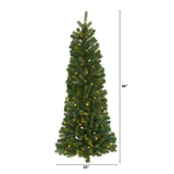 4' Flat Back Wall Hanging Artificial Christmas Tree with 50 Clear LED Lights-Christmas Tree-Parc Decor