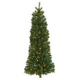 4' Flat Back Wall Hanging Artificial Christmas Tree with 50 Clear LED Lights-Christmas Tree-Parc Decor