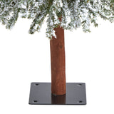 4’ Flocked Grand Alpine Artificial Christmas Tree with 100 Lights and 361 Branches on Natural Trunk-Christmas Tree-Parc Decor