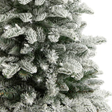 4’ Flocked North Carolina Fir Christmas Tree with 250 Warm White Lights and 779 Bendable Branches-Christmas Tree-Parc Decor