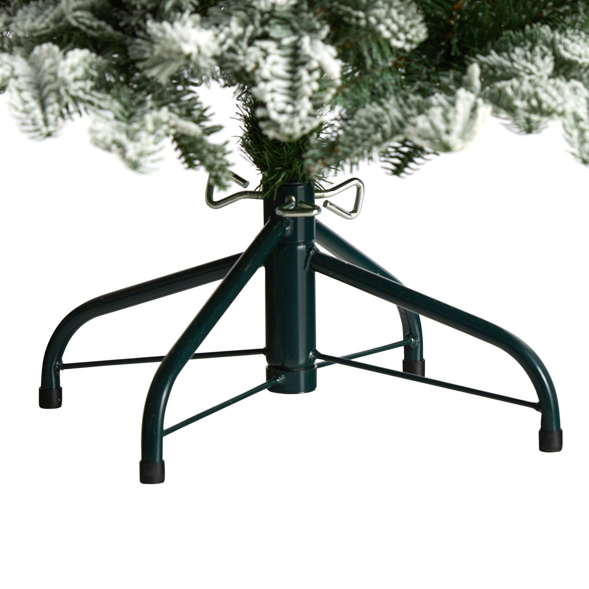 4’ Flocked North Carolina Fir Christmas Tree with 250 Warm White Lights and 779 Bendable Branches-Christmas Tree-Parc Decor