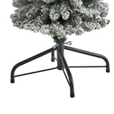 4’ Flocked Pencil Artificial Christmas Tree with 100 Clear Lights and 216 Bendable Branches-Christmas Tree-Parc Decor