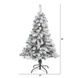 4' Flocked Rock Springs Spruce Artificial Christmas Tree-Christmas Tree-Parc Decor