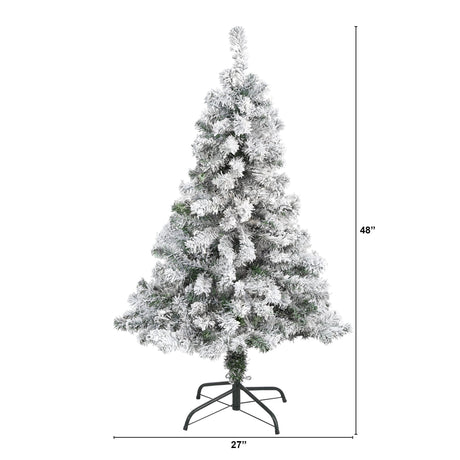 4' Flocked Rock Springs Spruce Artificial Christmas Tree-Christmas Tree-Parc Decor
