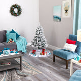 4' Flocked Rock Springs Spruce Artificial Christmas Tree-Christmas Tree-Parc Decor