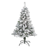 4' Flocked Rock Springs Spruce Artificial Christmas Tree-Christmas Tree-Parc Decor