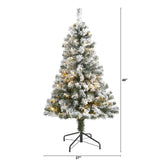 4' Flocked West Virginia Fir Artificial Christmas Tree with 100 Clear LED Lights-Christmas Tree-Parc Decor