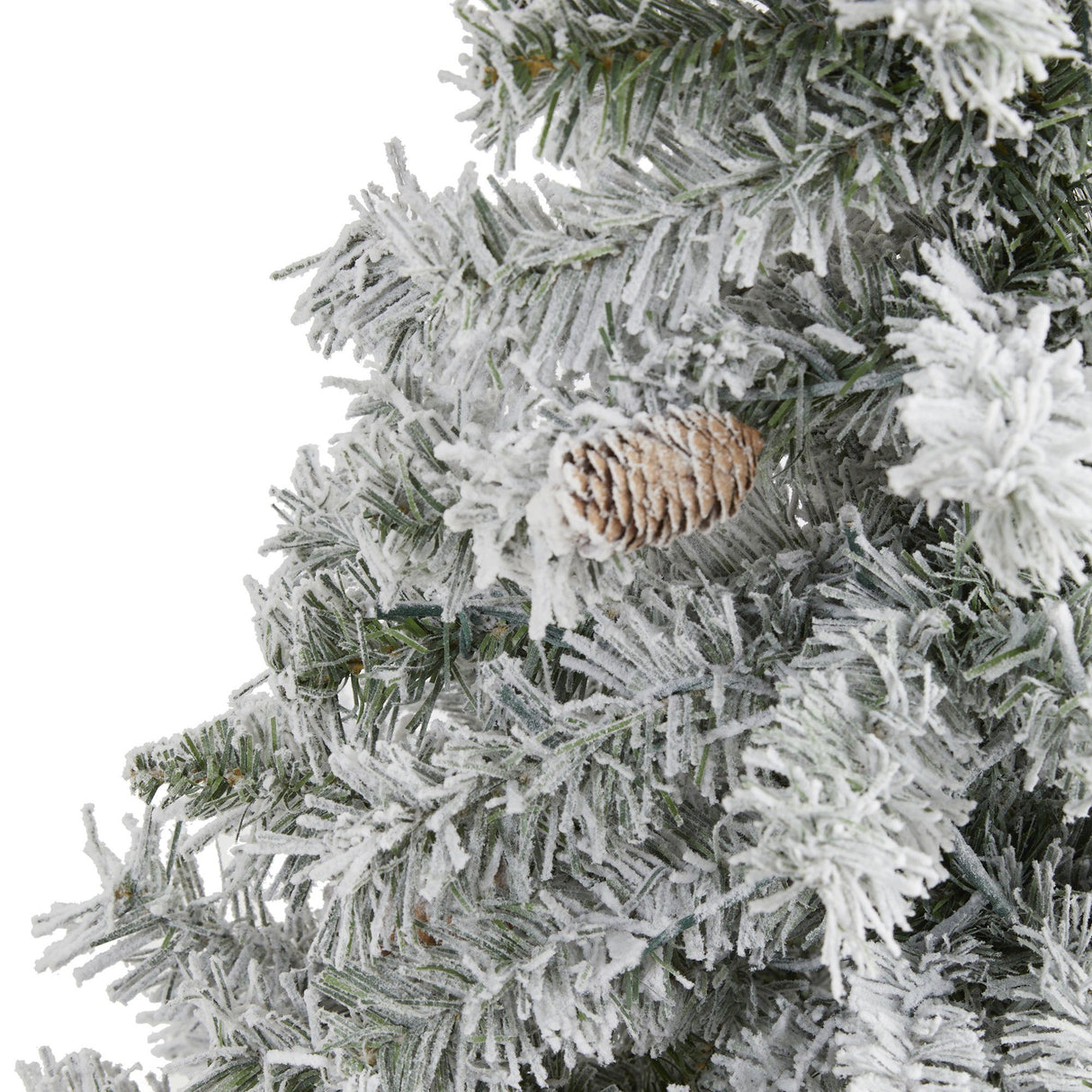 4' Flocked White River Mountain Pine Artificial Christmas Tree with Pinecones-Christmas Tree-Parc Decor