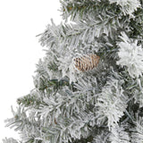 4' Flocked White River Mountain Pine Artificial Christmas Tree with Pinecones-Christmas Tree-Parc Decor