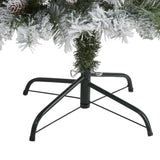 4' Flocked White River Mountain Pine Artificial Christmas Tree with Pinecones-Christmas Tree-Parc Decor