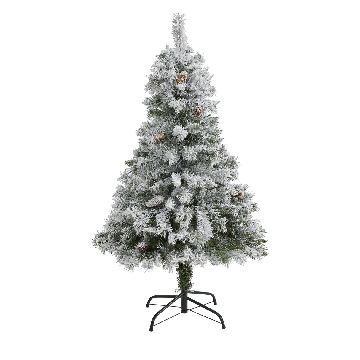4' Flocked White River Mountain Pine Artificial Christmas Tree with Pinecones-Christmas Tree-Parc Decor