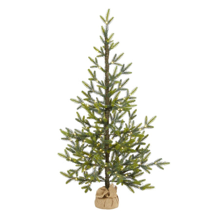 4’ Fraser Fir “Natural Look” Artificial Christmas Tree with 100 Clear LED Lights, a Burlap Base and 403 Bendable Branches-Christmas Tree-Parc Decor