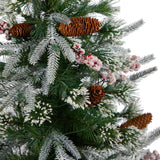 4' Frosted Artificial Christmas Tree Pre-Lit with 105 lights in Decorative Planter-Christmas Tree-Parc Decor