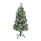 4’ Frosted Tip British Columbia Mountain Pine Artificial Christmas Tree with 100 Clear Lights, Pine Cones and 228 Bendable Branches-Christmas Tree-Parc Decor