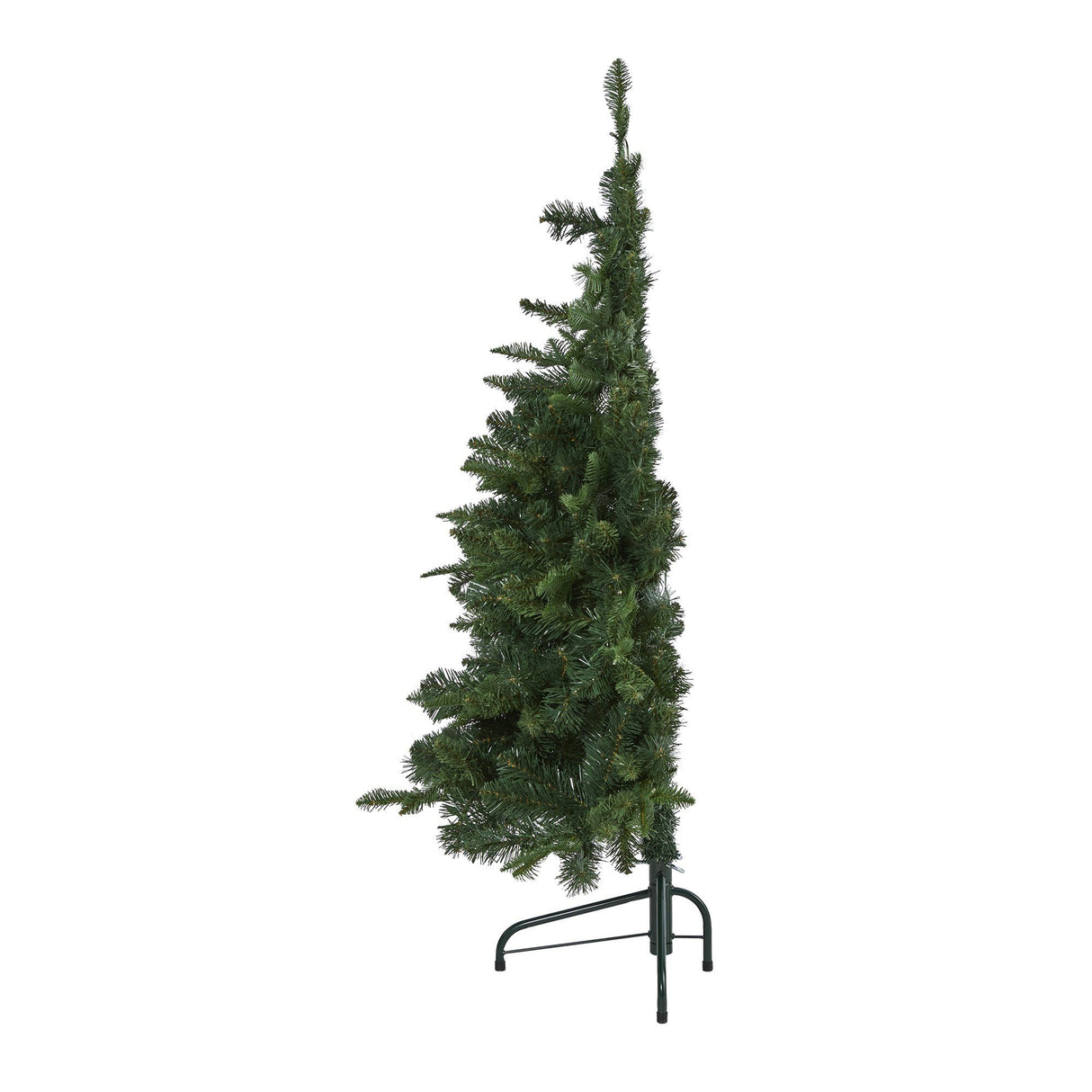 4’ Grand Teton Spruce Flat Back Artificial Christmas Tree with 90 Clear LED Lights and 369 Bendable Branches-Christmas Tree-Parc Decor