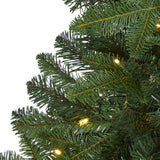 4’ Grand Teton Spruce Flat Back Artificial Christmas Tree with 90 Clear LED Lights and 369 Bendable Branches-Christmas Tree-Parc Decor