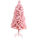 4’ Holiday Frosted Pink Cashmere Christmas Tree with 30 Jumbo Multicolored Globe LED Lights-Christmas Tree-Parc Decor