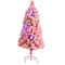 4’ Holiday Frosted Pink Cashmere Christmas Tree with 30 Jumbo Multicolored Globe LED Lights-Christmas Tree-Parc Decor