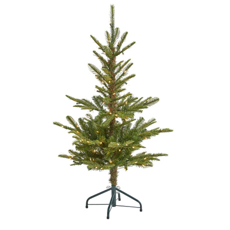 4’ Layered Washington Spruce Artificial Christmas Tree with 100 Clear LED Lights and 189 Bendable Branches-Christmas Tree-Parc Decor