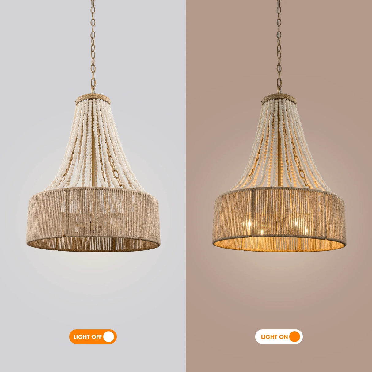 4-Light Golden Bohemian Dry Rated Chandelier