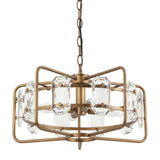4-Light Golden or Black Modern Crystal Island Pendant Light