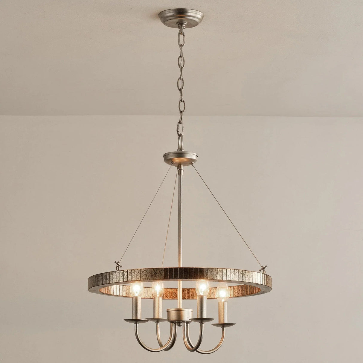 4-Light Iron Modern Island Pendant Lighting with Acrylic Lens