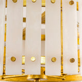 4-Light Modern Drum Marble Semi Flush Mount Ceiling Light