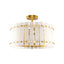 4-Light Modern Drum Marble Semi Flush Mount Ceiling Light