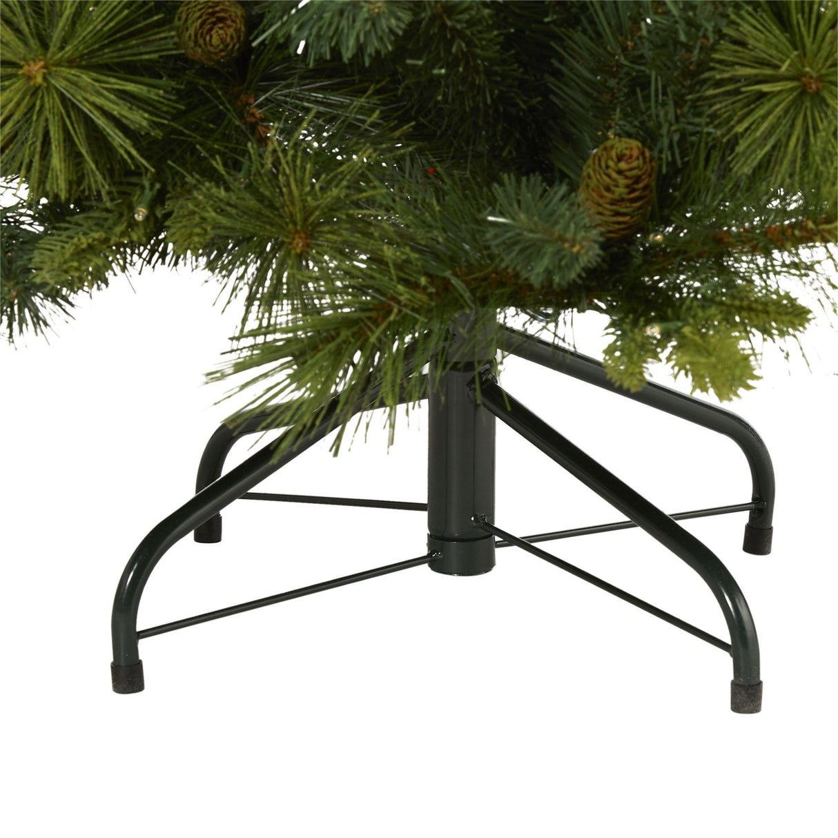 4’ North Carolina Mixed Pine Artificial Christmas Tree with 130 Warm White LED Lights, 459 Bendable Branches and Pinecones-Christmas Tree-Parc Decor