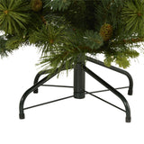 4’ North Carolina Mixed Pine Artificial Christmas Tree with 130 Warm White LED Lights, 459 Bendable Branches and Pinecones-Christmas Tree-Parc Decor