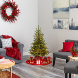 4’ North Carolina Spruce Artificial Christmas Tree with 100 Clear Lights and 207 Bendable Branches-Christmas Tree-Parc Decor